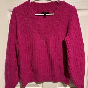 Banana Republic bright pink v-neck sweater